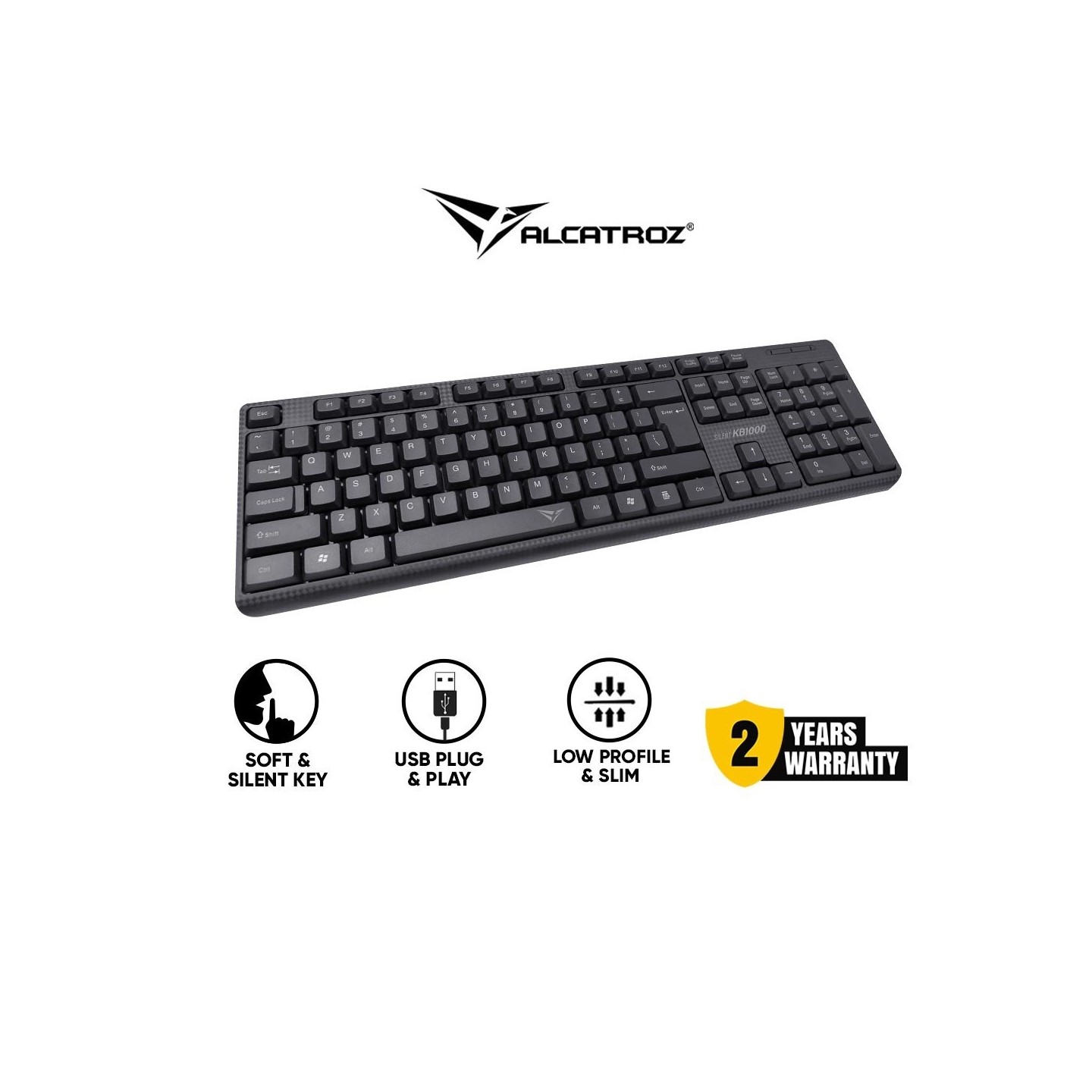 Alcatroz KB1000 Silent Wired Keyboard - 104 Keys (Boxed) — Buy in Cyprus with Fast Delivery