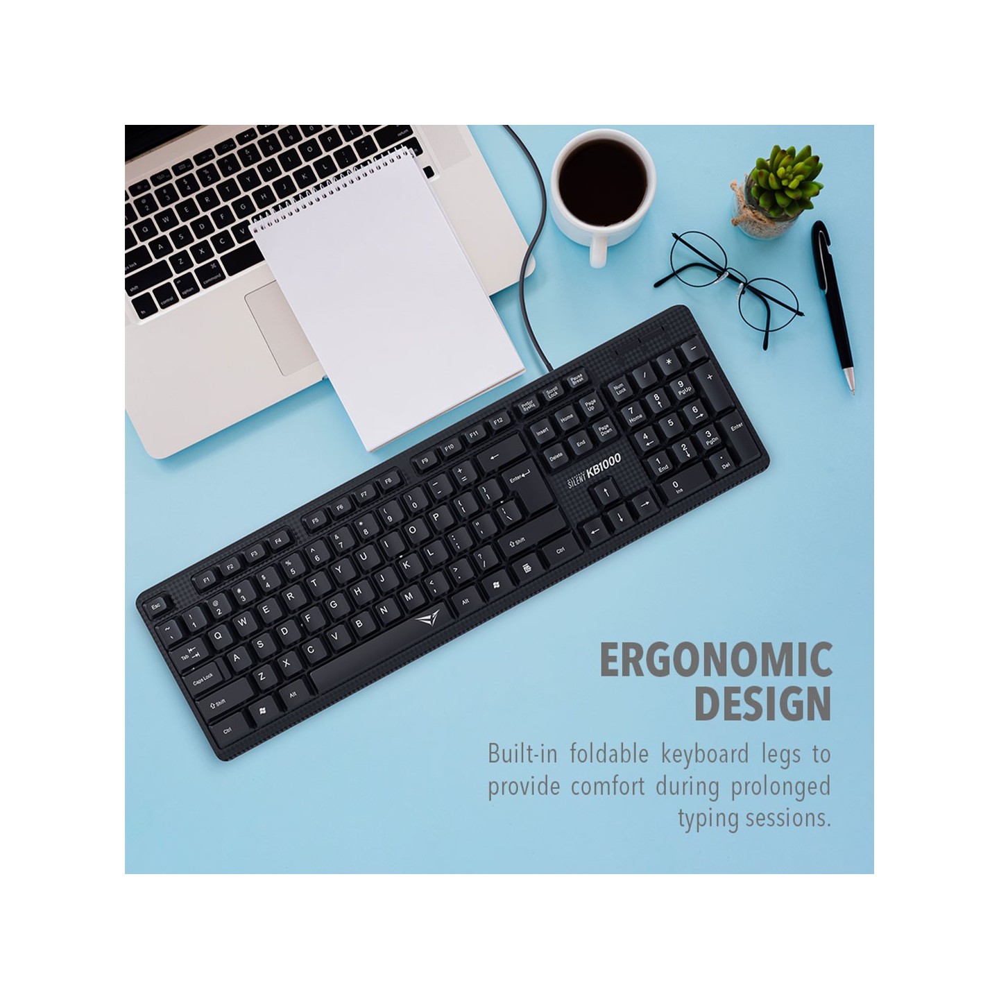 Alcatroz KB1000 Silent Wired Keyboard - 104 Keys (Boxed) — Buy in Cyprus with Fast Delivery