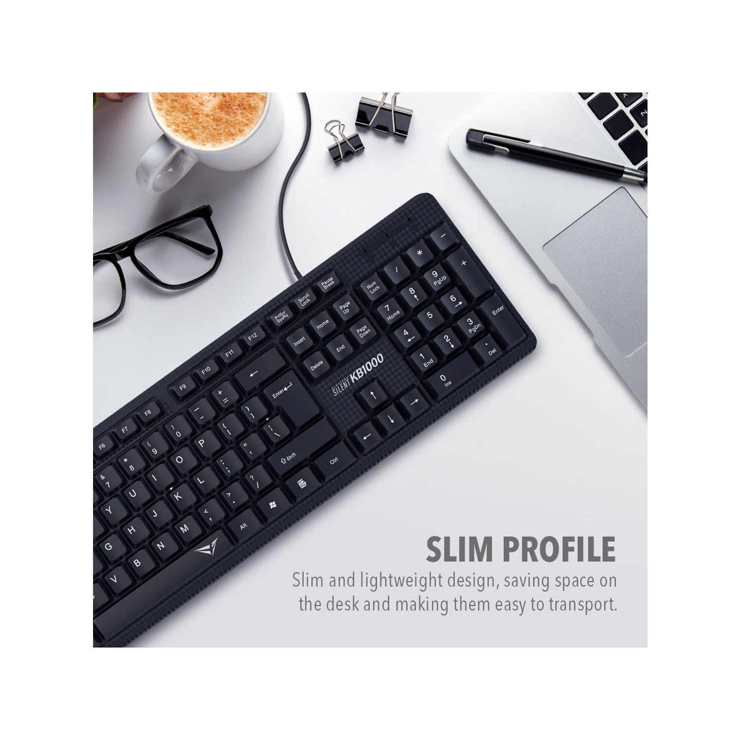 Alcatroz KB1000 Silent Wired Keyboard - 104 Keys (Boxed) — Buy in Cyprus with Fast Delivery