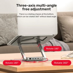 Buy Unitek Laptop Stand with USB Hub - D1109A - 4K60Hz HDMI + Gb LAN + PD100W in Cyprus, Nicosia, Limassol, Larnaka, Pafos