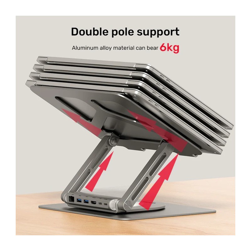 Buy Unitek Laptop Stand with USB Hub - D1109A - 4K60Hz HDMI + Gb LAN + PD100W in Cyprus, Nicosia, Limassol, Larnaka, Pafos