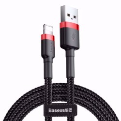 Buy Baseus Cafule Braided Lightning Cable - 2A 3m Black Red in Cyprus, Nicosia, Limassol, Larnaka, Pafos