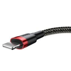 Buy Baseus Cafule Braided Lightning Cable - 2A 3m Black Red in Cyprus, Nicosia, Limassol, Larnaka, Pafos