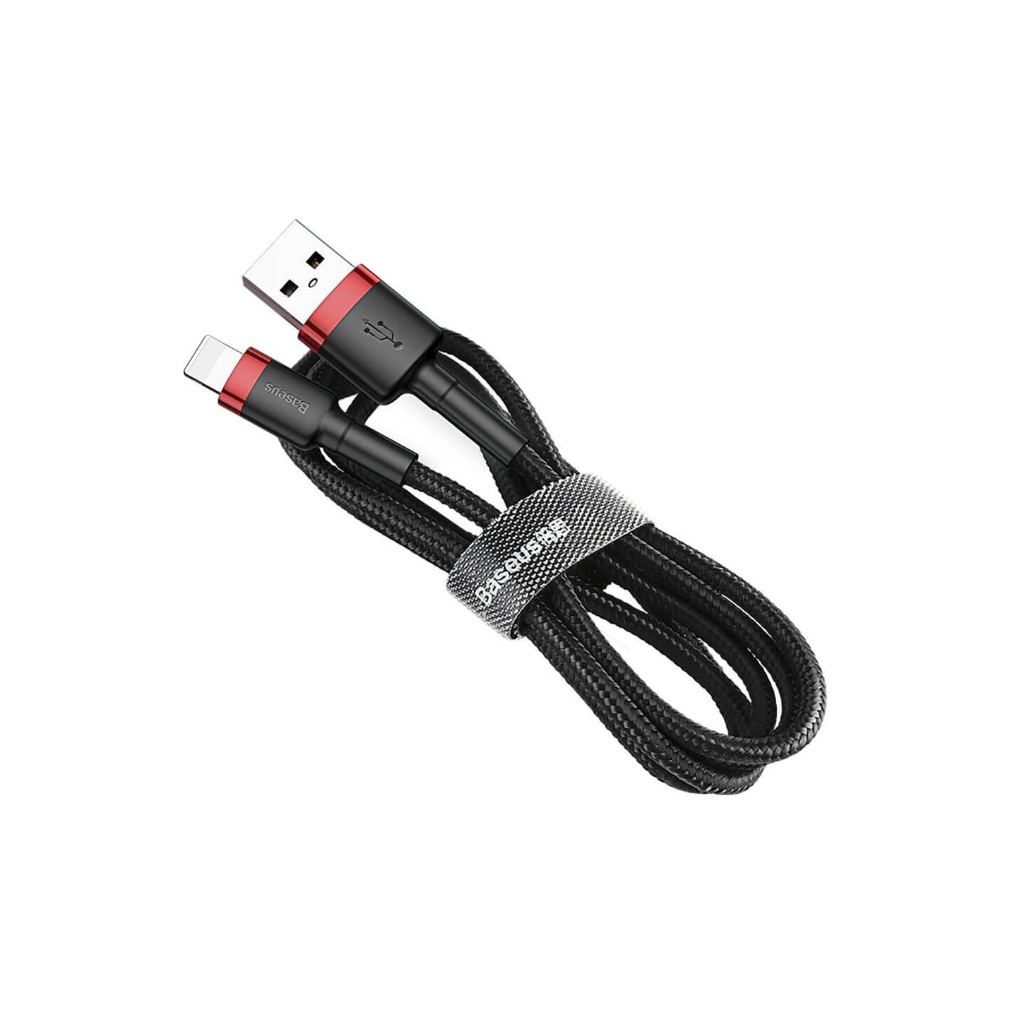 Baseus Cafule Braided Lightning Cable - 2A 3m Black Red — Buy in Cyprus with Fast Delivery