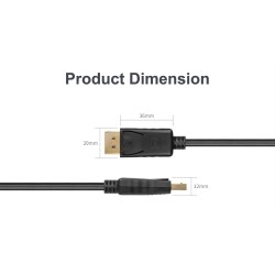 Buy Unitek DisplayPort Cable - Y-C607BK - DisplayPort 1.2 Cable 4K60Hz 1.5m in Cyprus, Nicosia, Limassol, Larnaka, Pafos