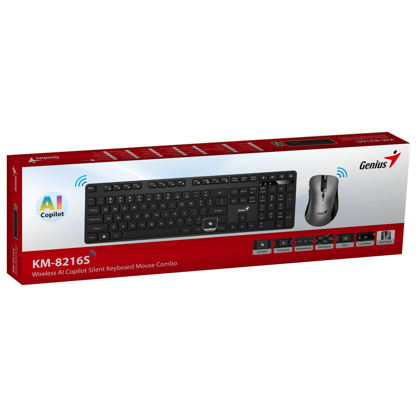 Genius KM-8216S Wireless AI+Voice Typing Keyboard-Mouse Set (Boxed) — Buy in Cyprus with Fast Delivery