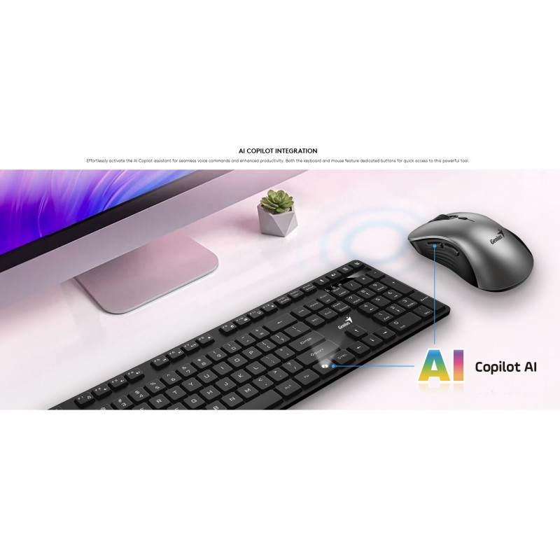 Buy Genius Keyboard-Mouse Set - KM-8216S - Wireless AI+Voice Typing English in Cyprus, Nicosia, Limassol, Larnaka, Pafos