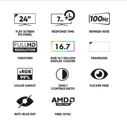 Armaggeddon Pixxel+ PF24HD Super-100 IPS Frameless Monitor 100Hz Black (Boxed) — Buy in Cyprus with Fast Delivery