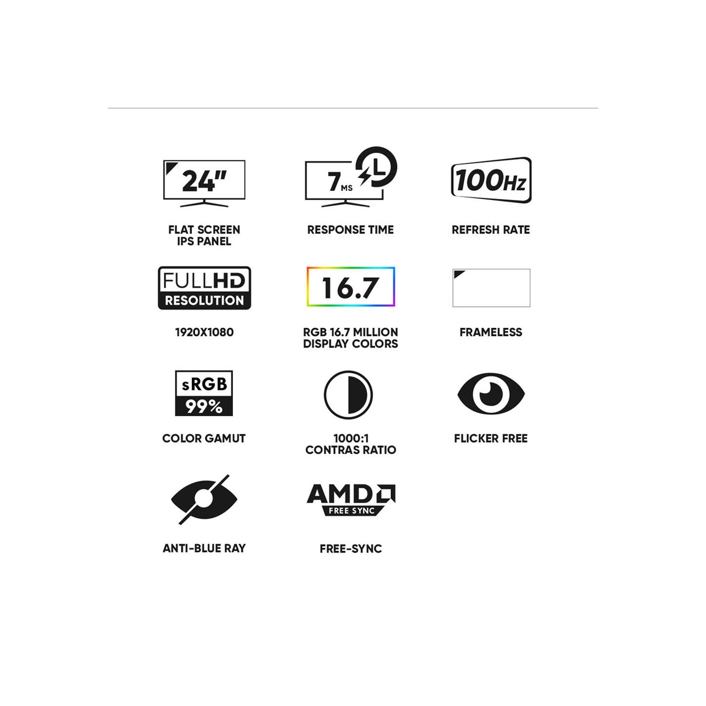 Armaggeddon Pixxel+ PF24HD Super-100 IPS Frameless Monitor 100Hz Black (Boxed) — Buy in Cyprus with Fast Delivery