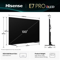 Hisense TV - 100E7Q PRO - 100'' 4K Smart QLED 120hz TV — Buy in Cyprus with Fast Delivery