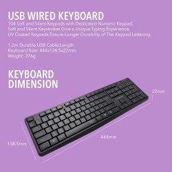 Alcatroz Silent KB1500 104-Key Wired USB Keyboard (Boxed) — Buy in Cyprus with Fast Delivery