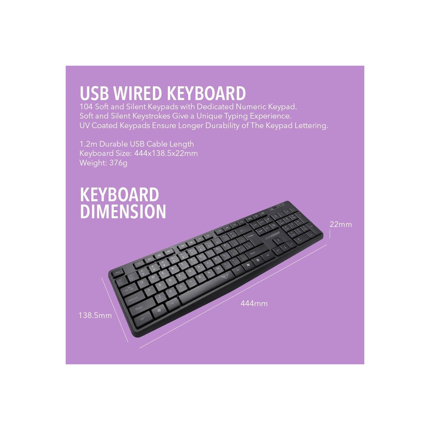 Alcatroz Silent KB1500 104-Key Wired USB Keyboard (Boxed) — Buy in Cyprus with Fast Delivery