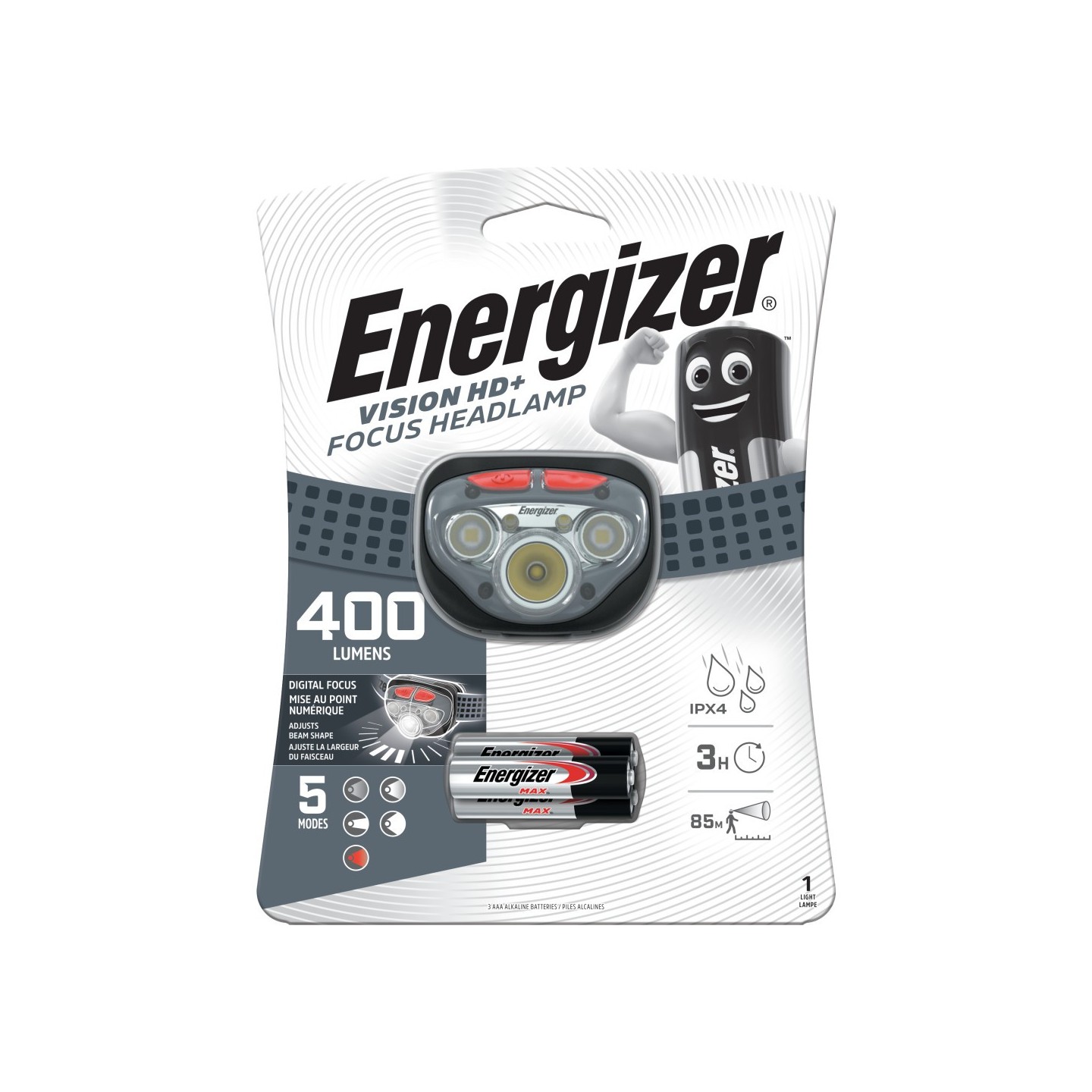 Energizer Vision HD+ Focus Headlight - 3AAA, 400 Lumens, Batteries Included — Buy in Cyprus with Fast Delivery