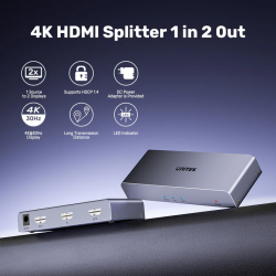 Unitek HDMI Splitter - V1130A - 1x2 4K30Hz — Buy in Cyprus with Fast Delivery