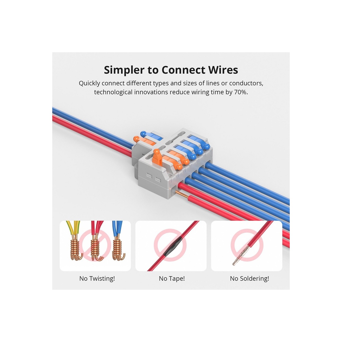Sonoff Quick Wire Connectors - D1-2 - Quick Wire Connectors (54 pcs) — Buy in Cyprus with Fast Delivery