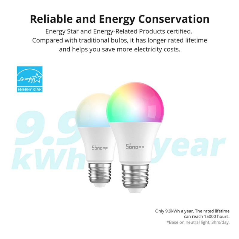 Buy Sonoff WiFi Smart Bulb - B05-BL-A60 - E27 RGB in Cyprus, Nicosia, Limassol, Larnaka, Pafos