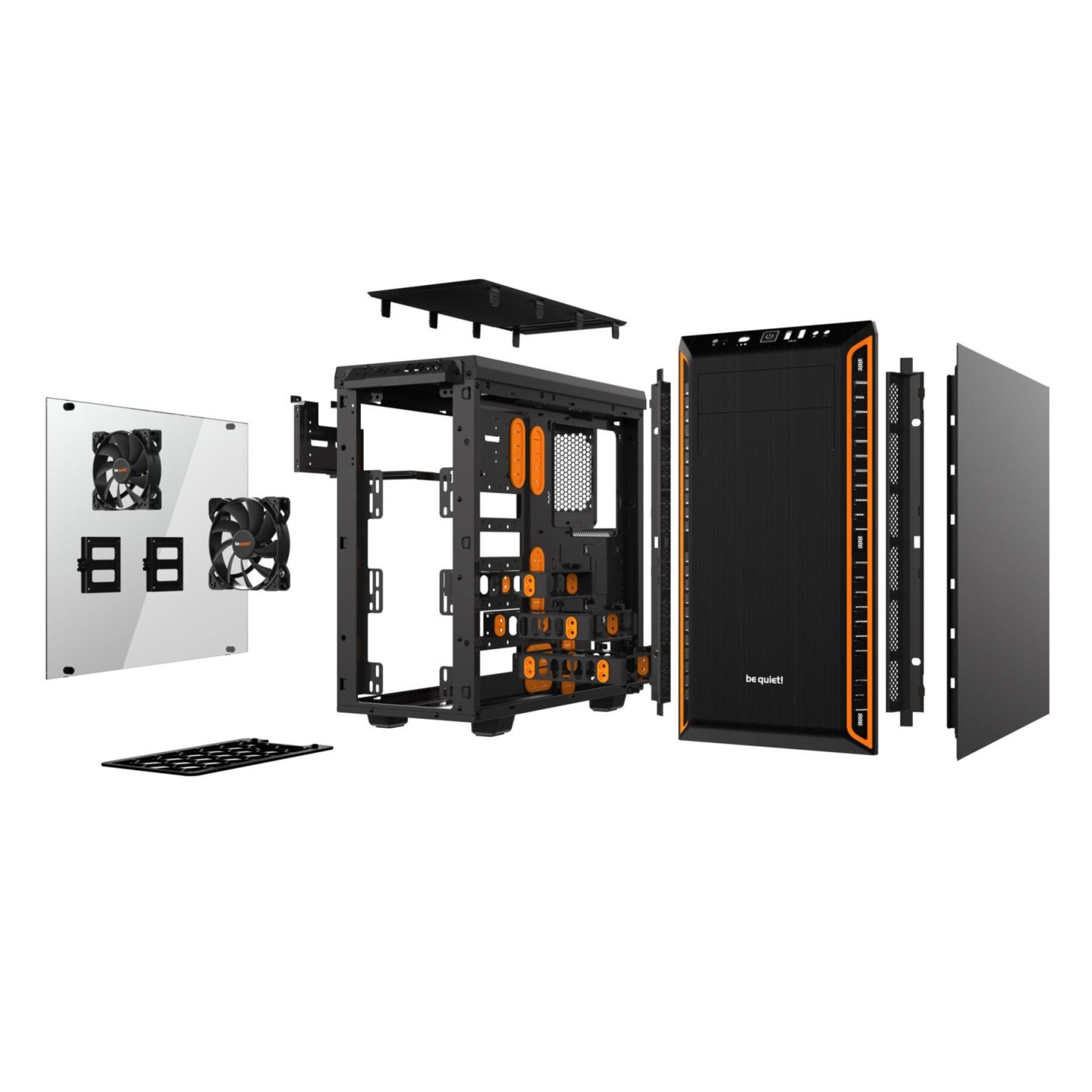 be quiet! Pure Base 600 Window Mid Tower Case - Orange (Boxed) — Buy in Cyprus with Fast Delivery