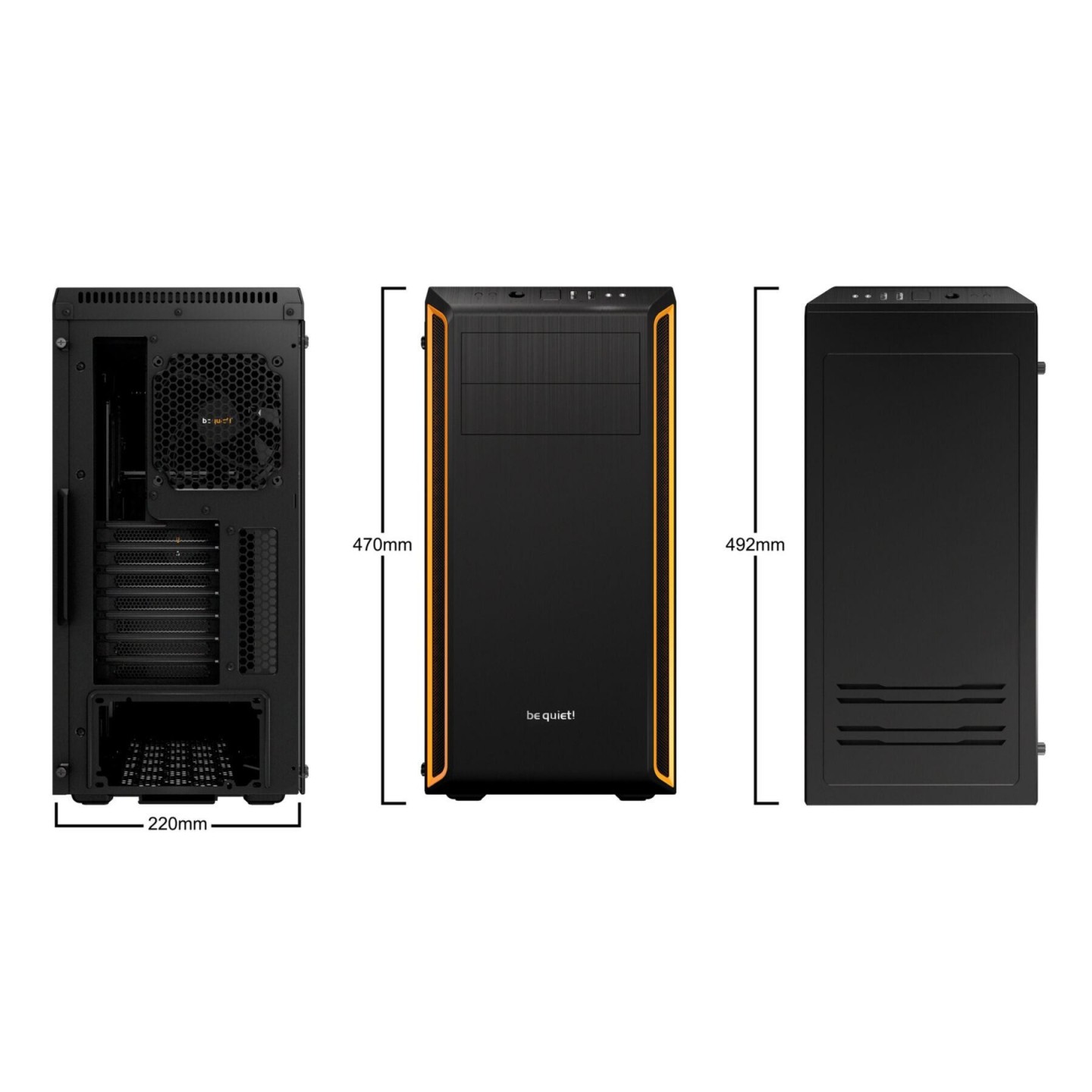 be quiet! Pure Base 600 Window Mid Tower Case - Orange (Boxed) — Buy in Cyprus with Fast Delivery