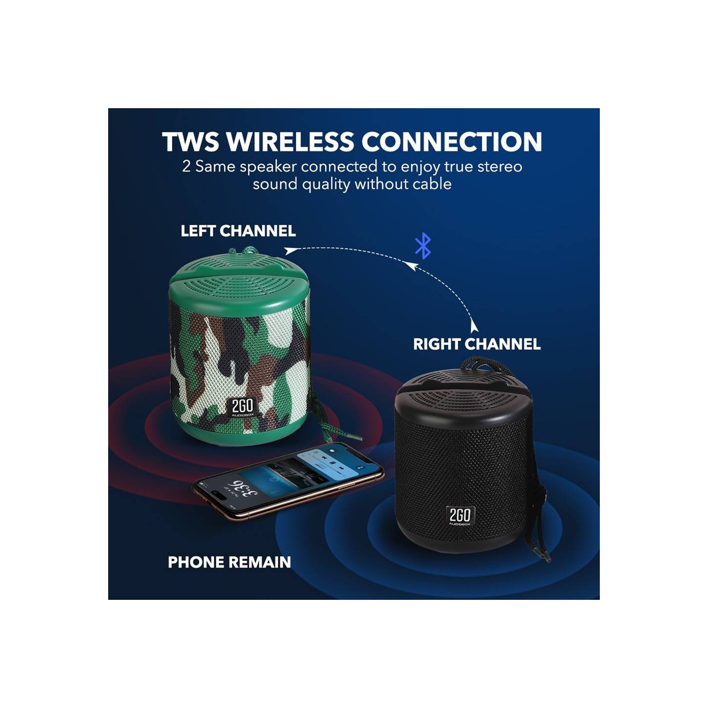 SonicGear AudioBox - 2GO-Dock100 - Portable BT FM Speaker with Dock Black — Buy in Cyprus with Fast Delivery