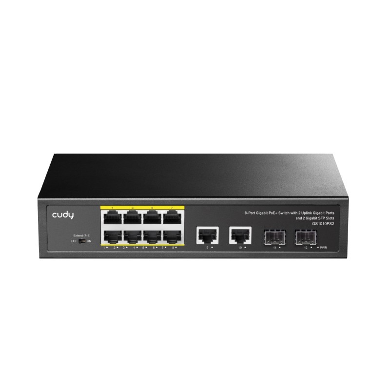Buy Cudy Switch PoE Gigabit - GS1010PS2 - 8PoE + 2GbE + 2SFP Uplink 120W in Cyprus, Nicosia, Limassol, Larnaka, Pafos