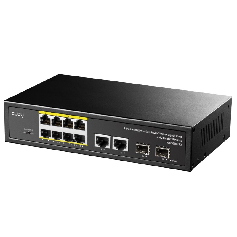 Buy Cudy Switch PoE Gigabit - GS1010PS2 - 8PoE + 2GbE + 2SFP Uplink 120W in Cyprus, Nicosia, Limassol, Larnaka, Pafos