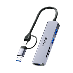 Buy Unitek USB-C Hub - H1320A - 3xUSBA, SD Micro SD Card Reader in Cyprus, Nicosia, Limassol, Larnaka, Pafos