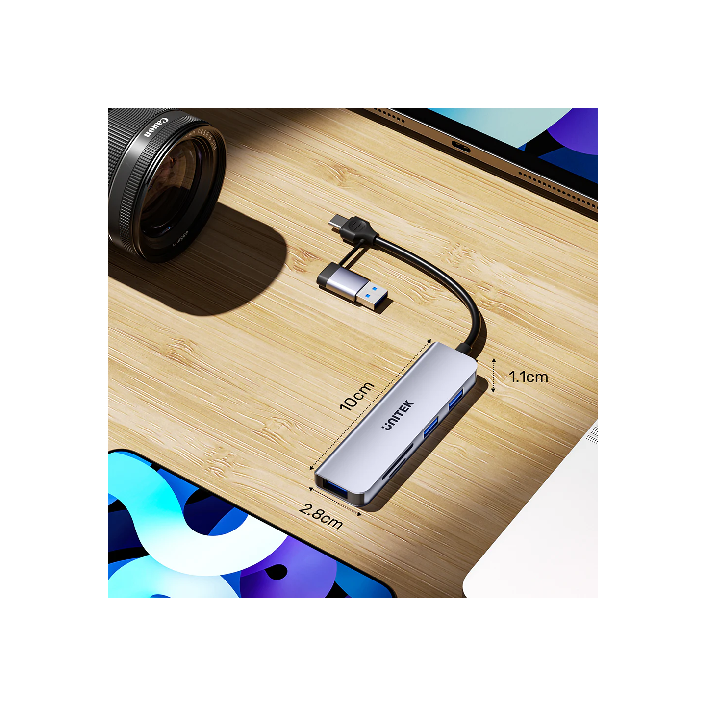 Unitek H1320A USB-C Hub - 3x USB-A, SD/MicroSD Card Reader — Armenius Store Cyprus