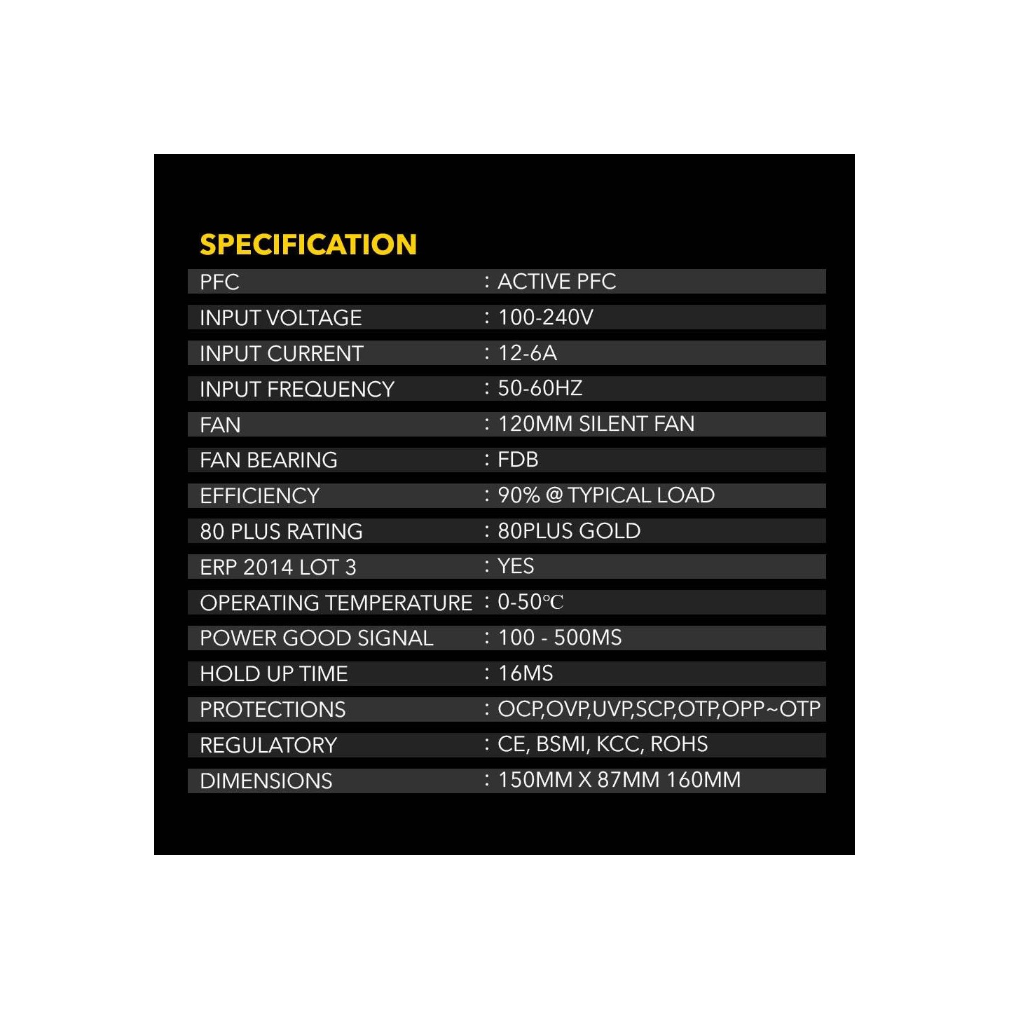 Armaggeddon Voltron Gold 600W 80+ Gold PSU - Black (Boxed) — Buy in Cyprus with Fast Delivery