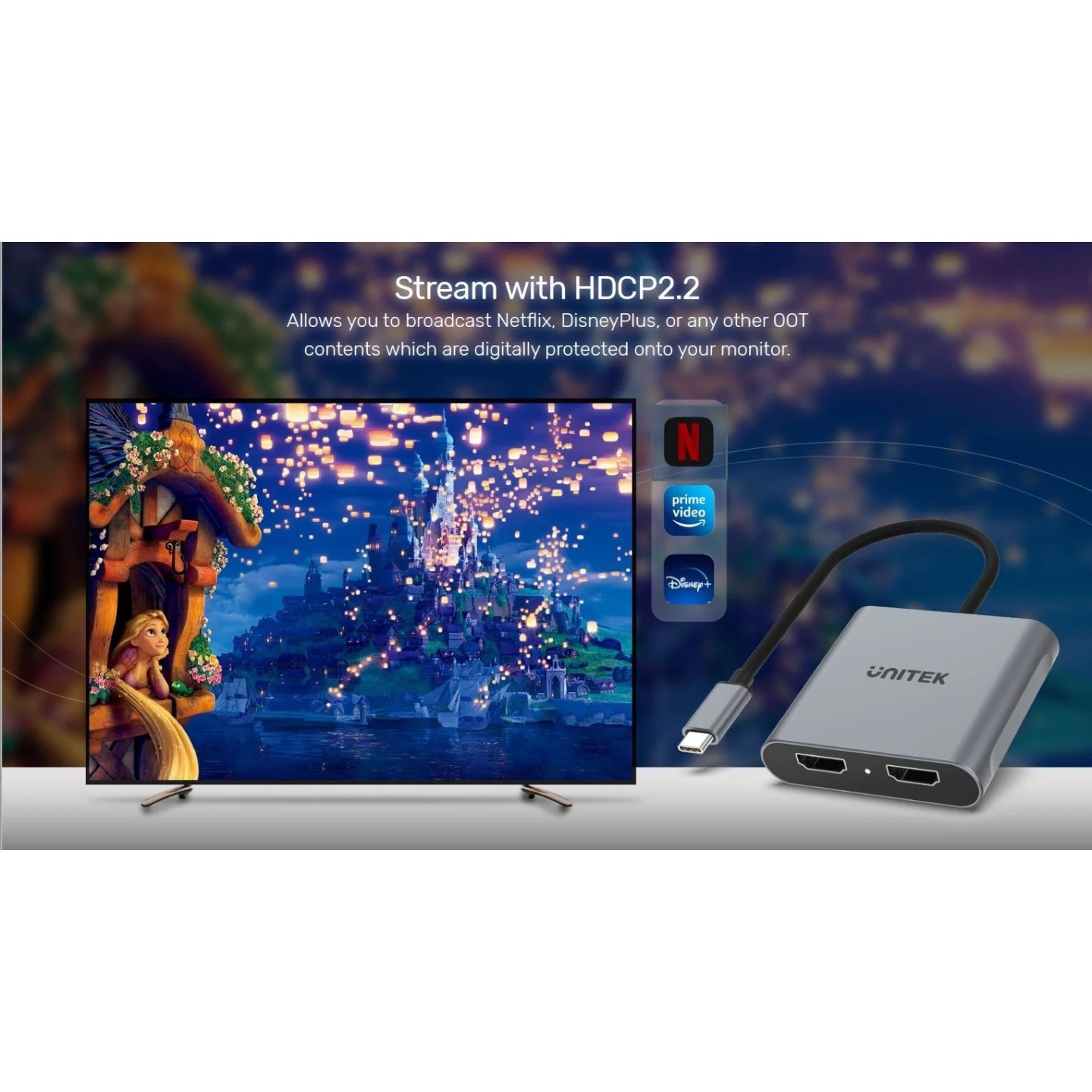 Unitek Converter - V1404B - USB-C to HDMI Dual 4K 60Hz MST — Buy in Cyprus with Fast Delivery