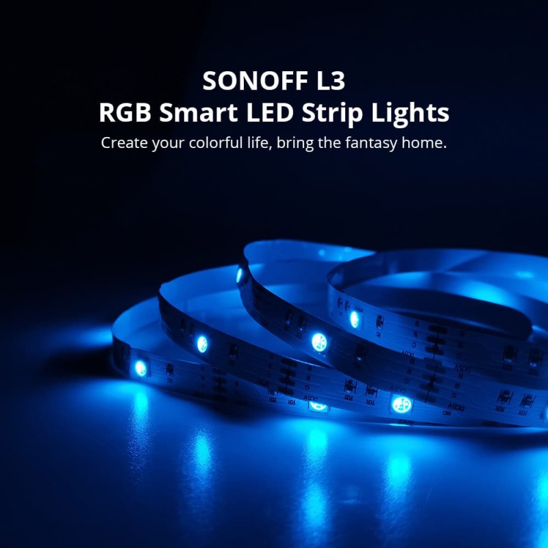 Buy Sonoff Smart LED Light Strip - L3-5M - RGB Indoor IP54 Wi-Fi BT in Cyprus, Nicosia, Limassol, Larnaka, Pafos