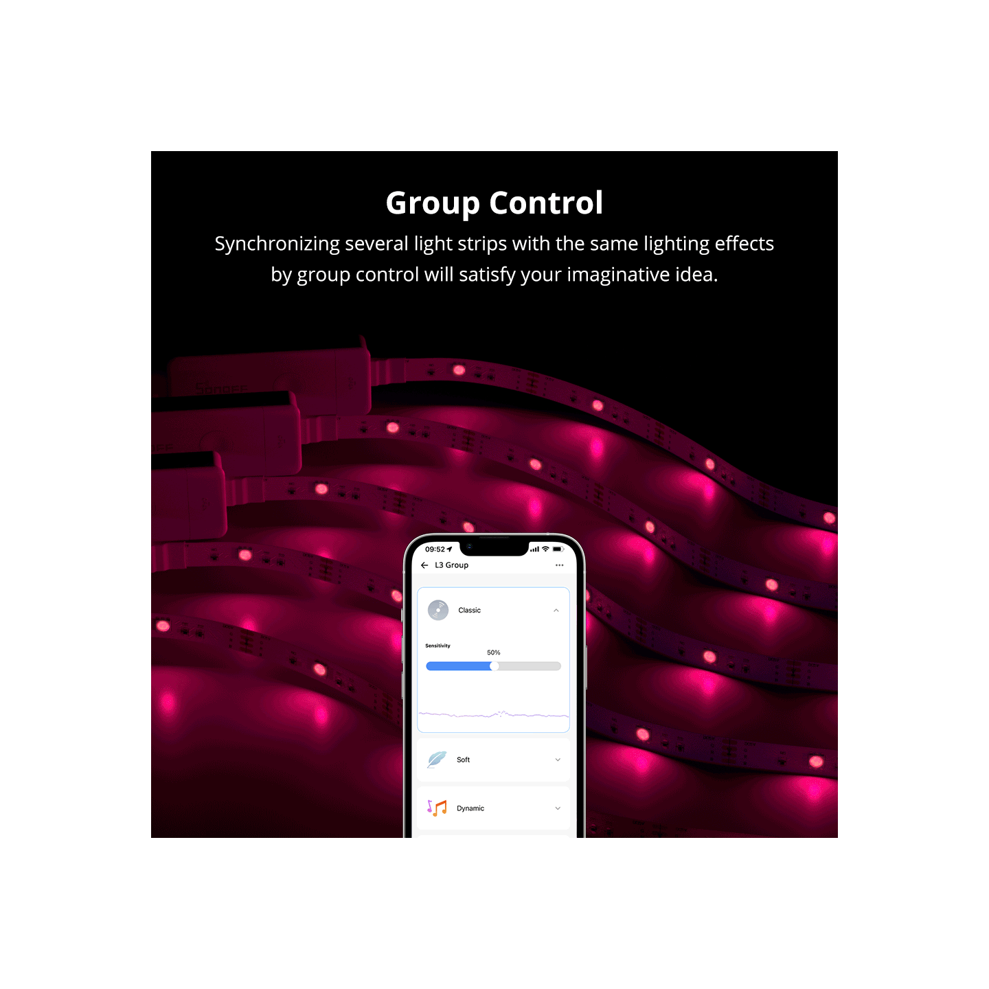 Sonoff Smart LED Light Strip - L3-5M - RGB Indoor IP54 Wi-Fi BT — Buy in Cyprus with Fast Delivery