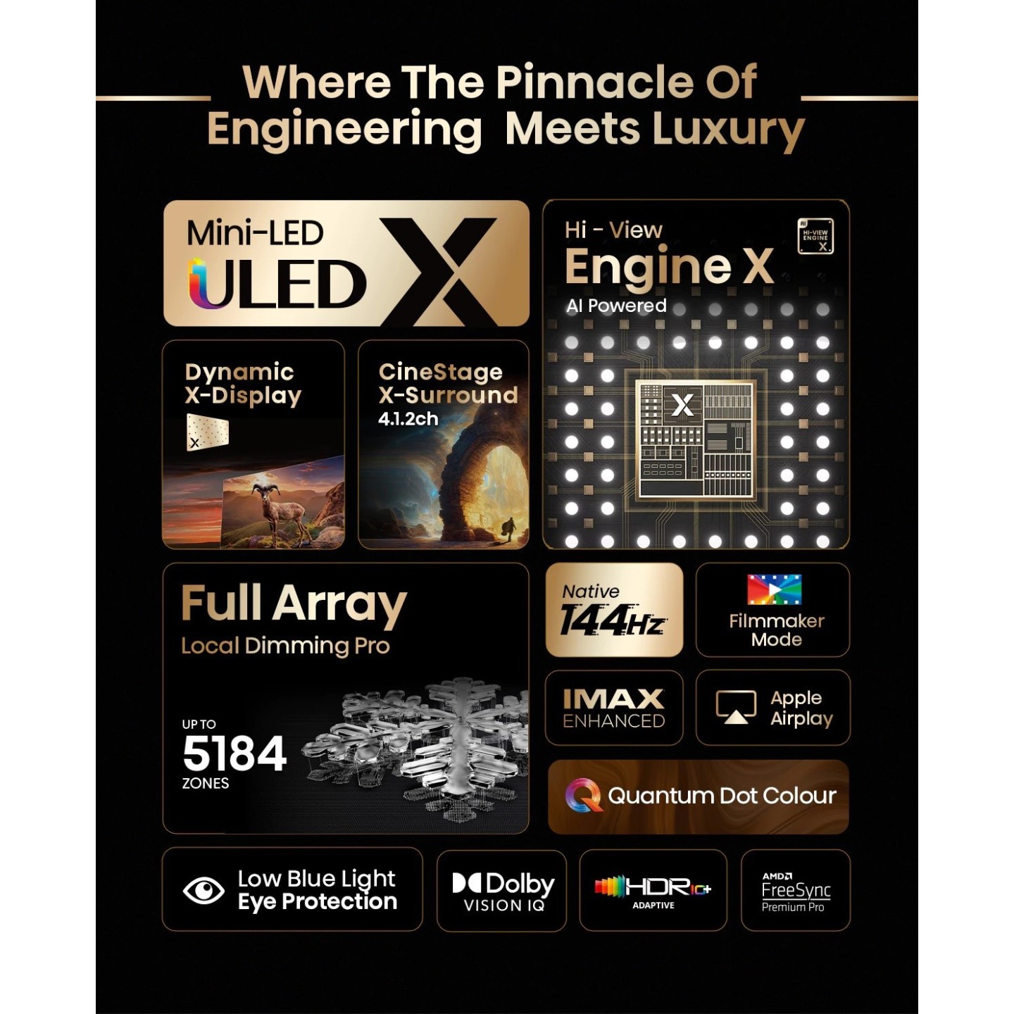 Hisense TV - 65UXKQ - 65'' 4K Smart QLED MINI LED 120hz Gaming TV — Buy in Cyprus with Fast Delivery