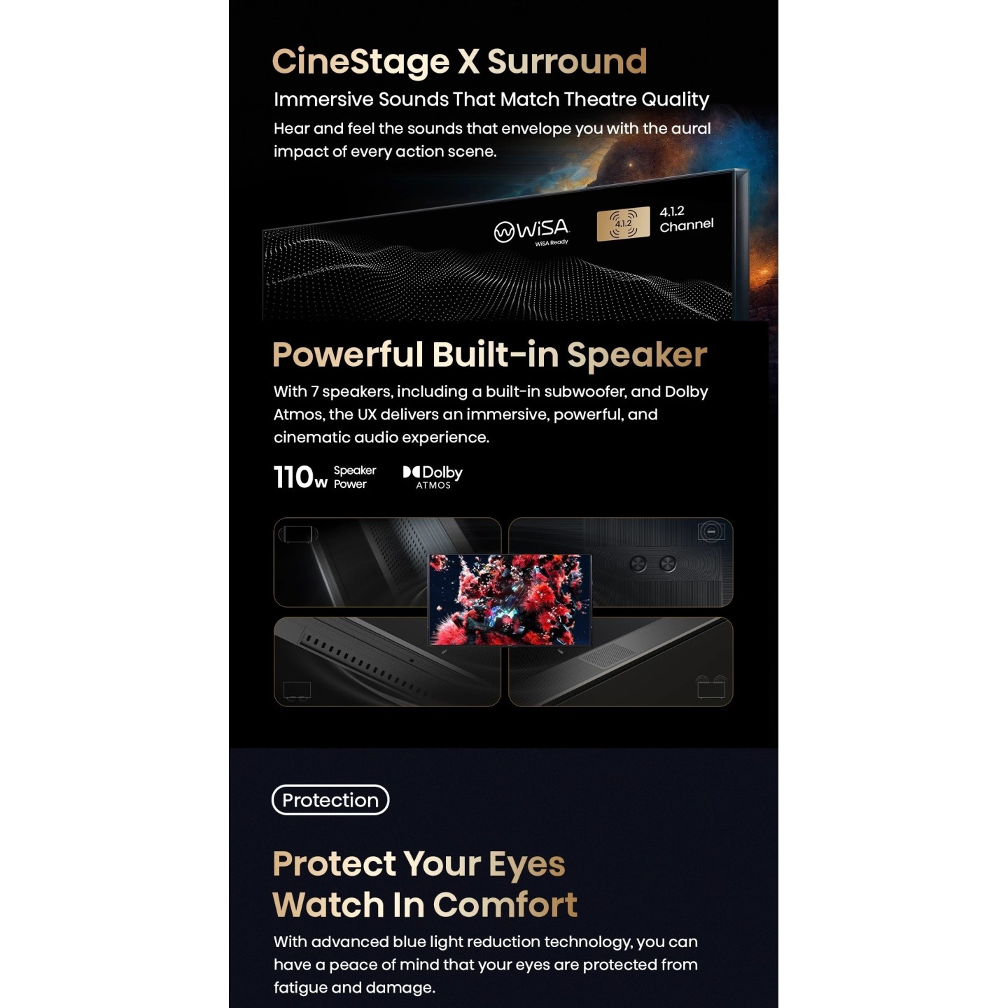 Hisense TV - 65UXKQ - 65'' 4K Smart QLED MINI LED 120hz Gaming TV — Buy in Cyprus with Fast Delivery