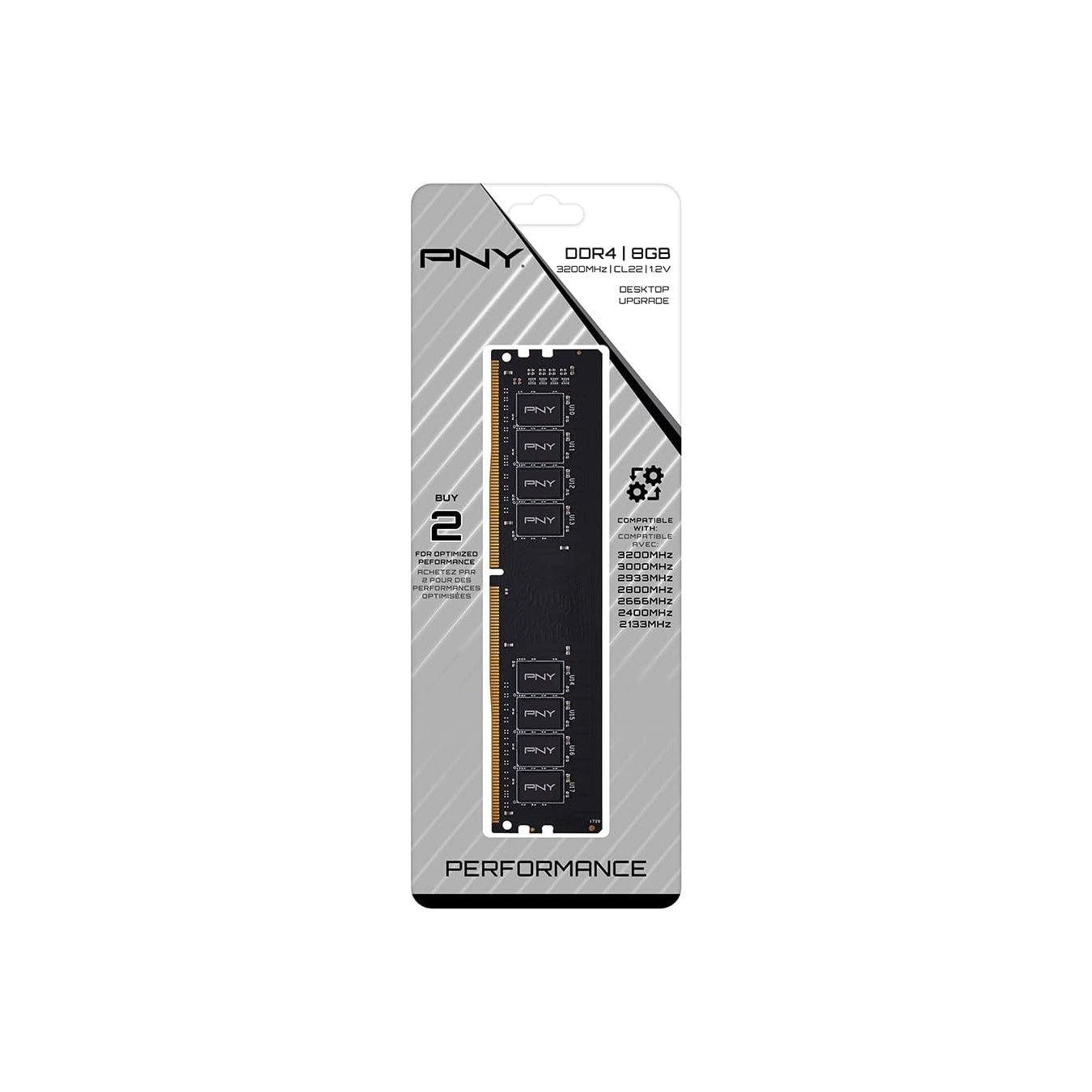 PNY Performance 8GB DDR4 3200MHz CL22 Desktop Memory | Armenius Store