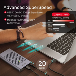 Buy Unitek USB-C NVMe PCIe Enclosure 20Gbps Dual Offline Clone - S1206A - USB-C ... in Cyprus, Nicosia, Limassol, Larnaka, Pafos