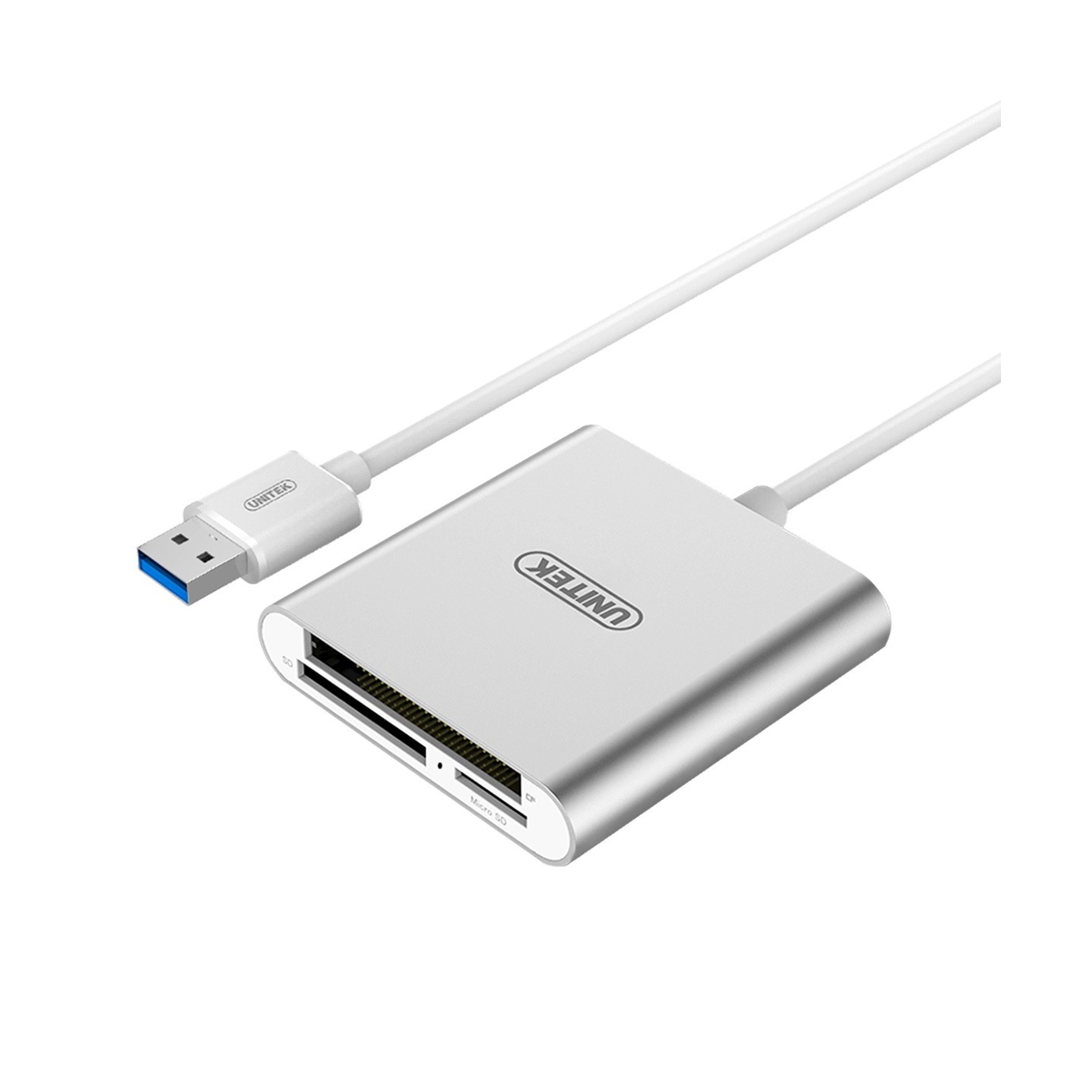 Unitek USB3.0 Aluminium SD Micro SD CF Card Reader - Y-9313 - USB3.0 Aluminium SD Micro SD CF Card Reader