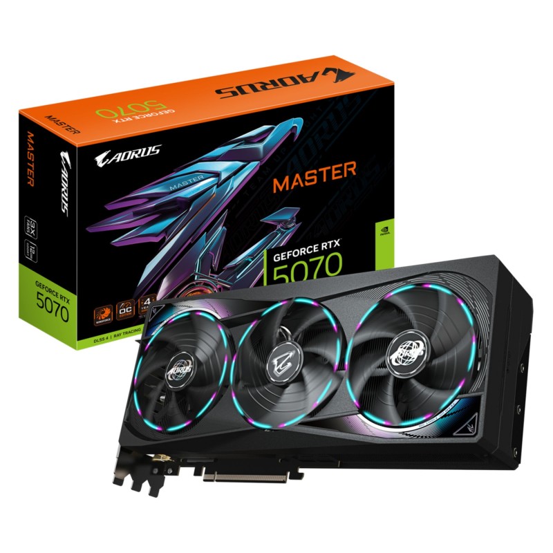 GIGABYTE AORUS Master GeForce RTX 5070 - Black, 12GB GDDR7, 2715 MHz, PCIe 5.0 (Boxed) — Buy in Cyprus with Fast Delivery