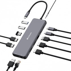 Verbatim USB-C 13-Port Hub CMH-13 | Triple 4K Display, 100W PD — Armenius Store Cyprus