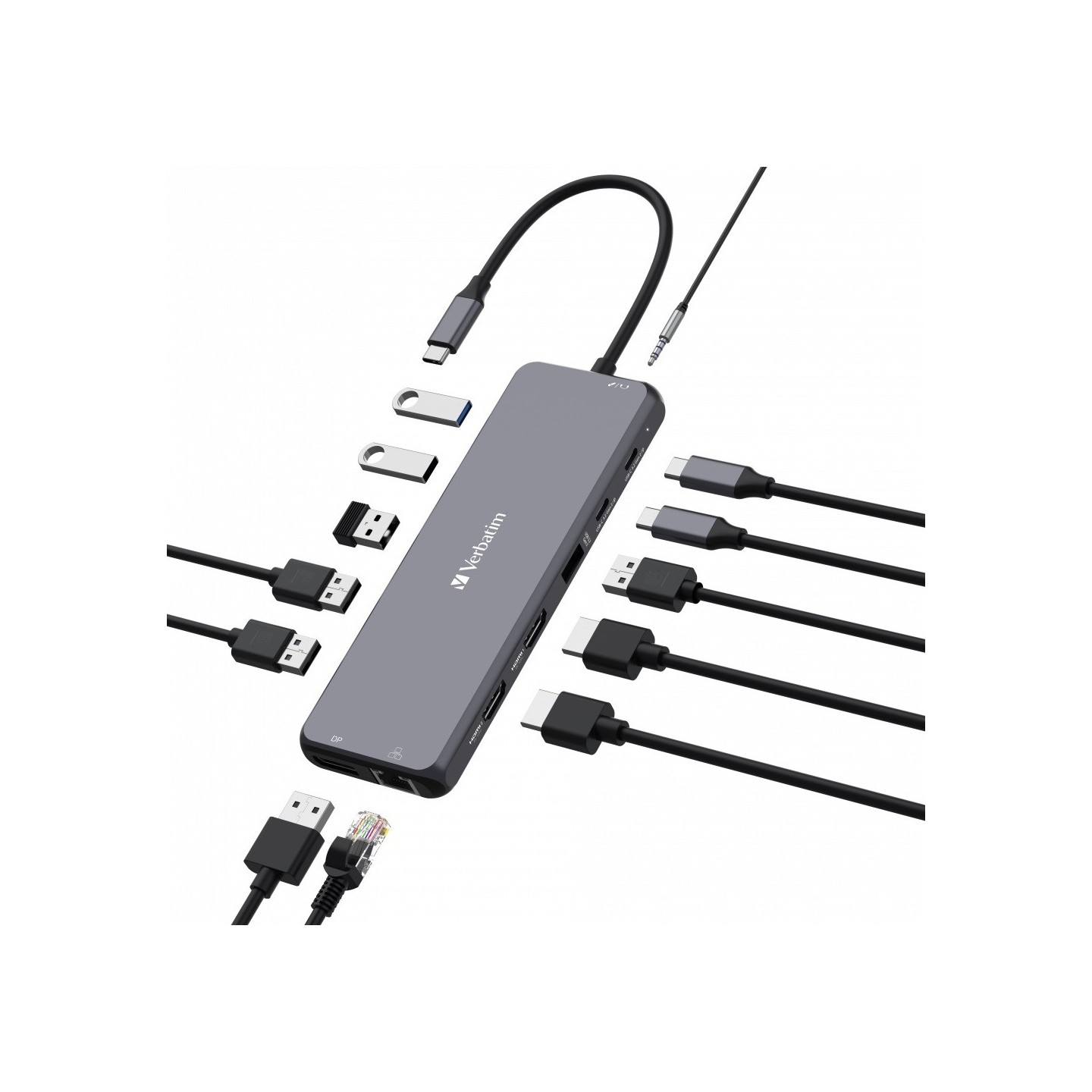 Verbatim USB-C 13-Port Hub - CMH-13 - Triple Display, 100W PD — Buy in Cyprus with Fast Delivery