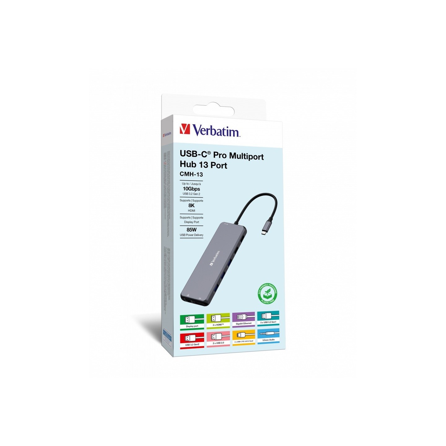 Verbatim USB-C 13-Port Hub - CMH-13 - Triple Display, 100W PD — Buy in Cyprus with Fast Delivery