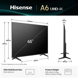 Hisense TV - 65A6Q - 65'' 4K Smart LED TV — Buy in Cyprus with Fast Delivery