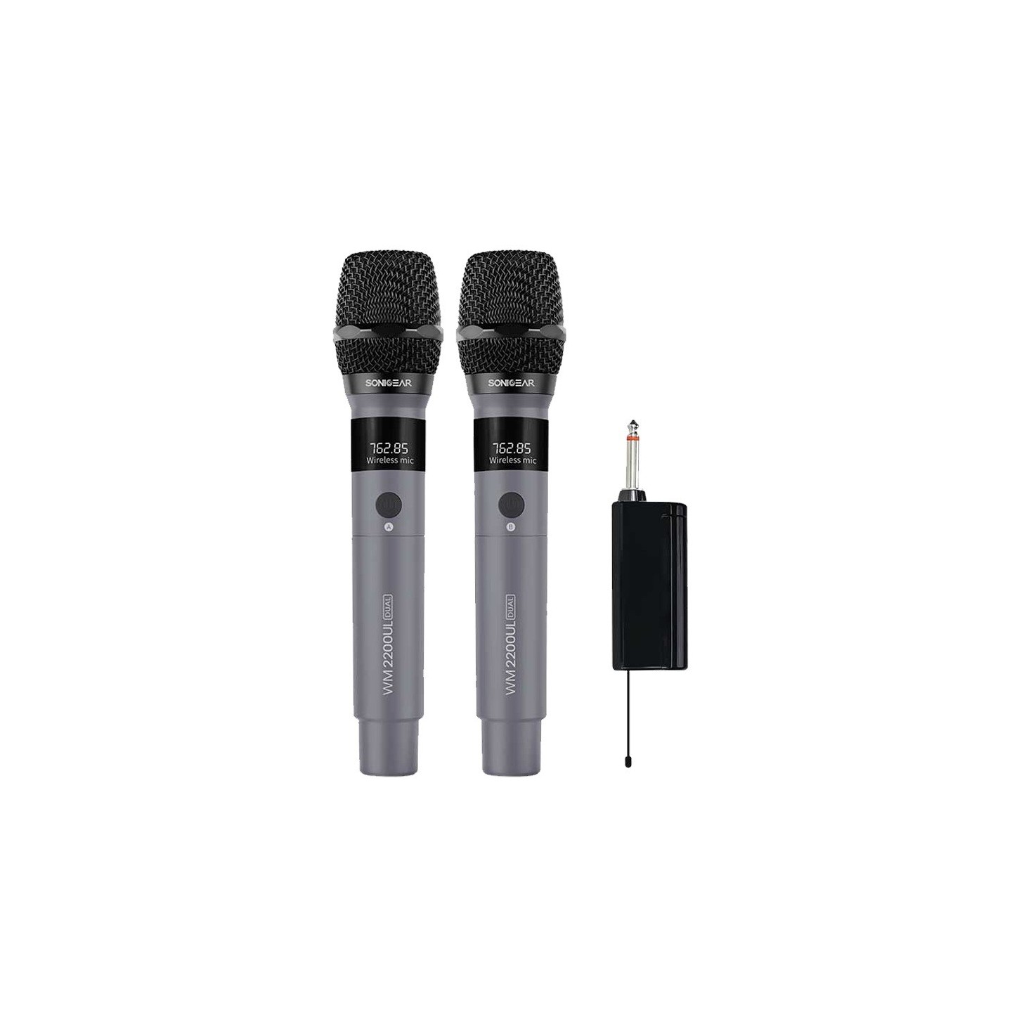 SonicGear WM2200UL - DUAL Gray 2 x Wireless 2.4GHz Rechargeable Microphone Handsets with LED Display