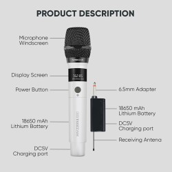 Buy SonicGear WM2200UL - DUAL Gray 2 x Wireless 2.4GHz Rechargeable Microphone H... in Cyprus, Nicosia, Limassol, Larnaka, Pafos