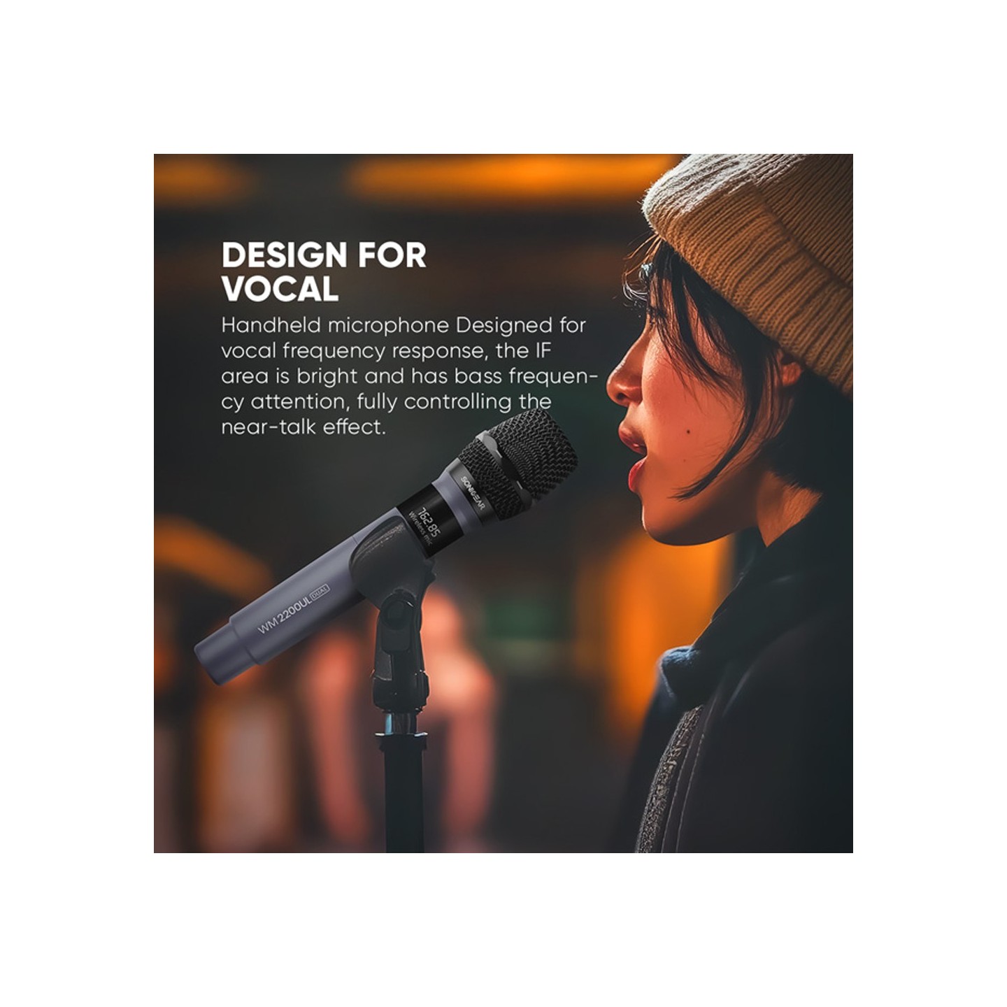 SonicGear WM2200UL - DUAL Gray 2 x Wireless 2.4GHz Rechargeable Microphone Handsets with LED Display