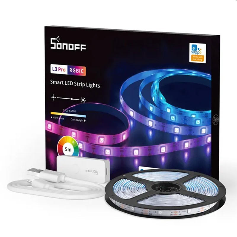 Buy Sonoff Smart LED Light Strip RGBIC Outdoor IP54 Wi-Fi BT - L3-5M-P - RGBIC O... in Cyprus, Nicosia, Limassol, Larnaka, Pafos