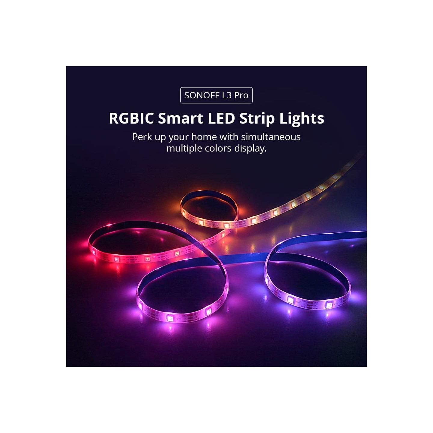 Sonoff Smart LED Light Strip RGBIC Outdoor IP54 Wi-Fi BT - L3-5M-P - RGBIC Outdoor IP54 Wi-Fi BT