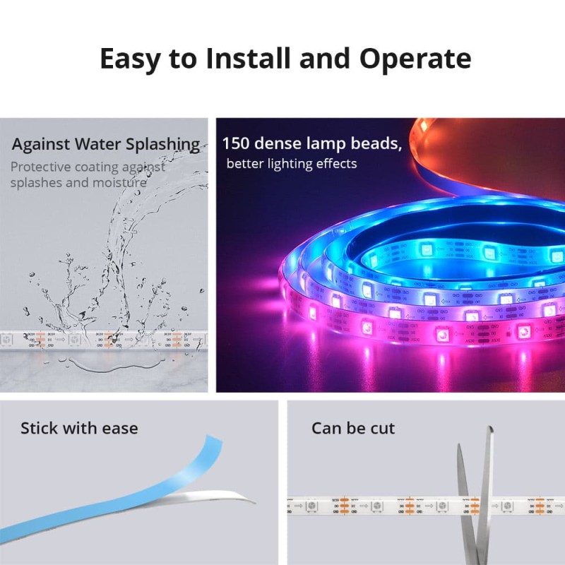 Buy Sonoff Smart LED Light Strip RGBIC Outdoor IP54 Wi-Fi BT - L3-5M-P - RGBIC O... in Cyprus, Nicosia, Limassol, Larnaka, Pafos