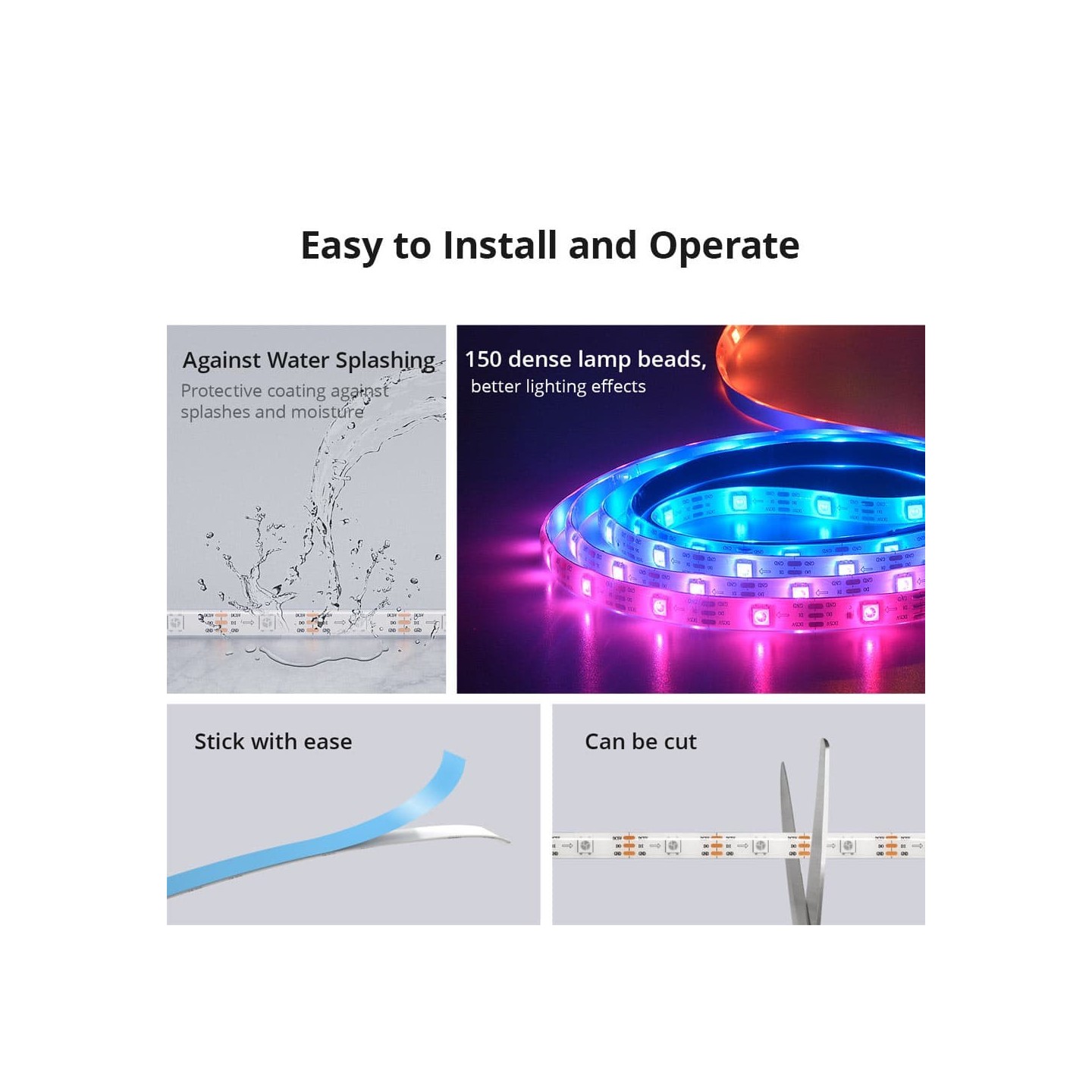 Sonoff Smart LED Light Strip RGBIC Outdoor IP54 Wi-Fi BT - L3-5M-P - RGBIC Outdoor IP54 Wi-Fi BT