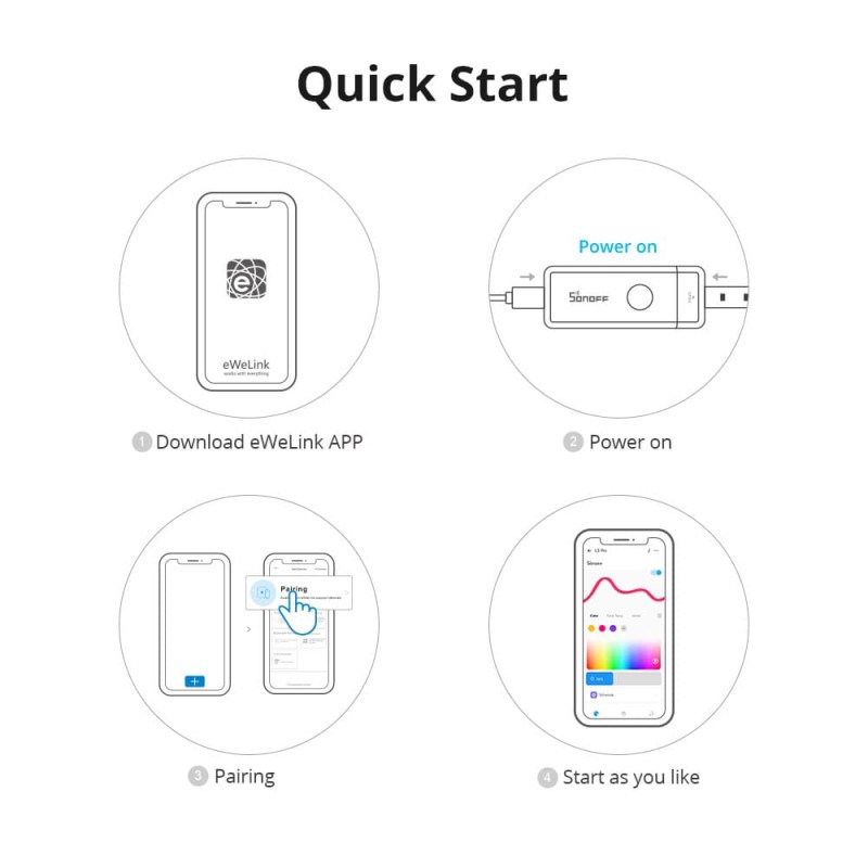 Buy Sonoff Smart LED Light Strip RGBIC Outdoor IP54 Wi-Fi BT - L3-5M-P - RGBIC O... in Cyprus, Nicosia, Limassol, Larnaka, Pafos