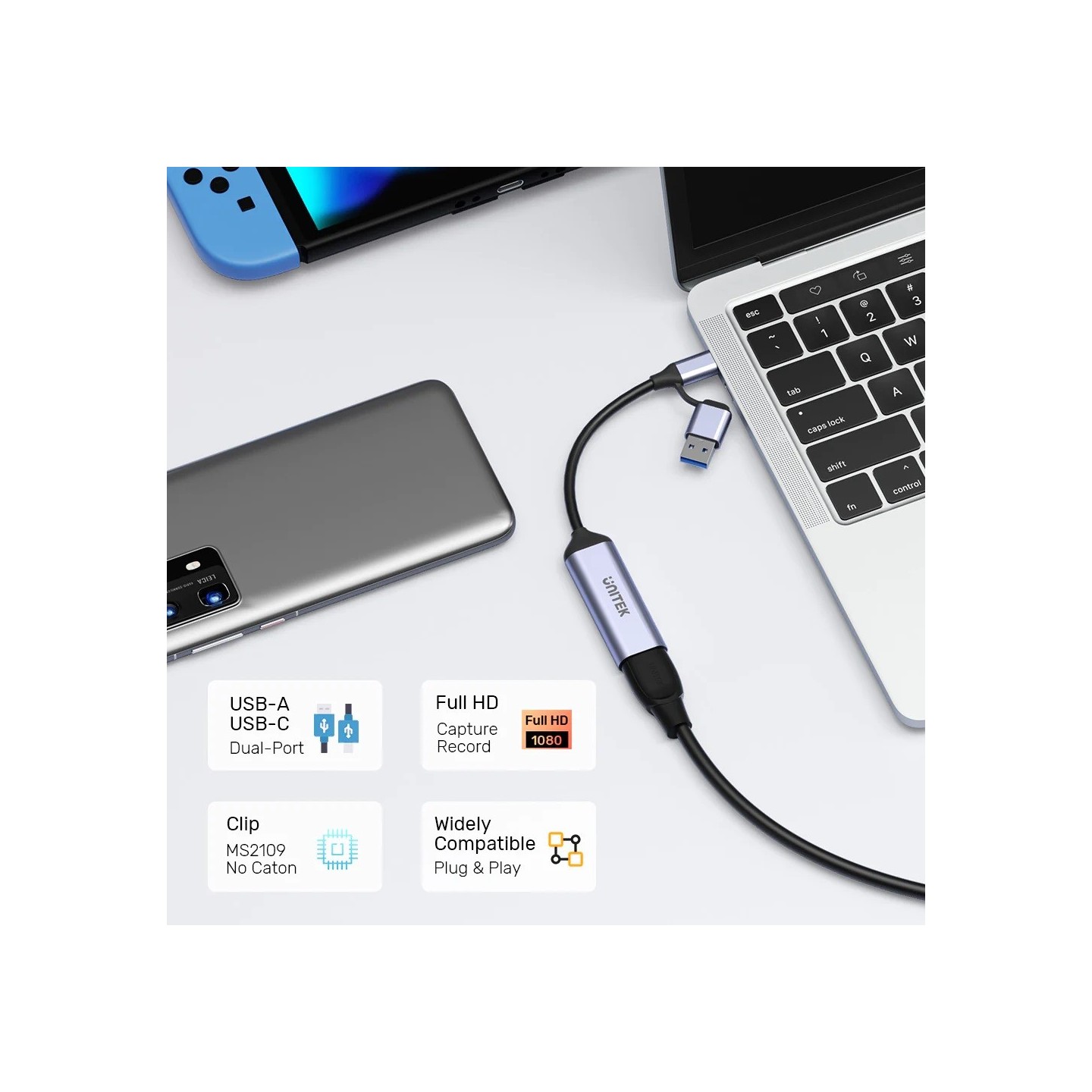 Unitek Capture Card HDMI to USB-C A 1080p - V1167A - HDMI to USB-C A 1080p — Buy in Cyprus with Fast Delivery